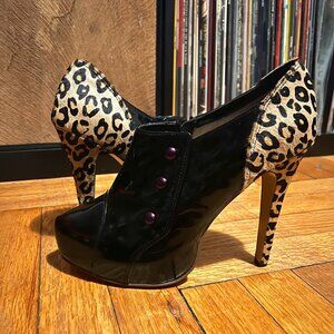 Steven custom mobwife 5-inch pump high heels leopard black purple 9M
